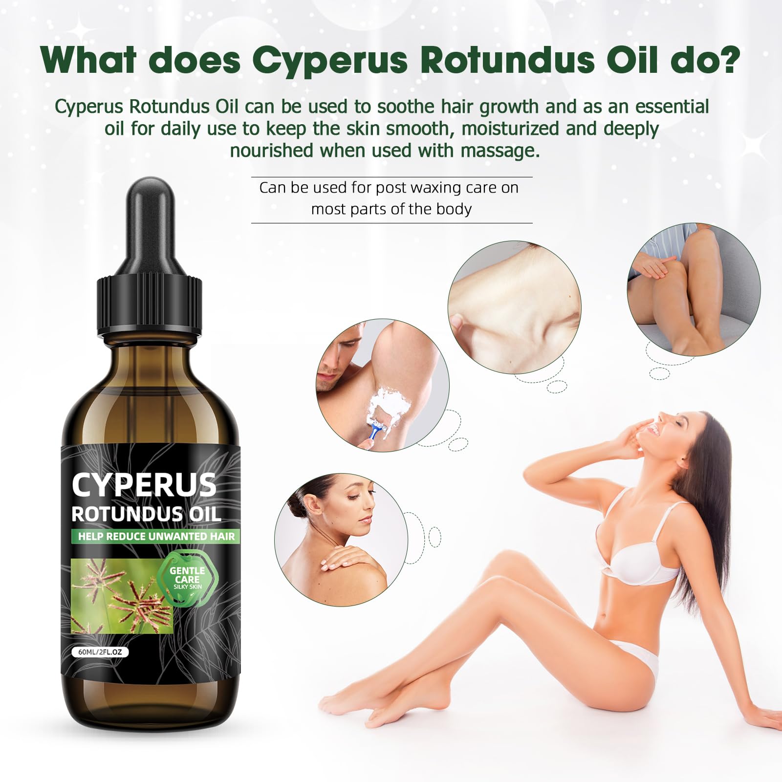 SKSOYT Cyperus Rotundus Oil applying for moisturized, refreshed skin.