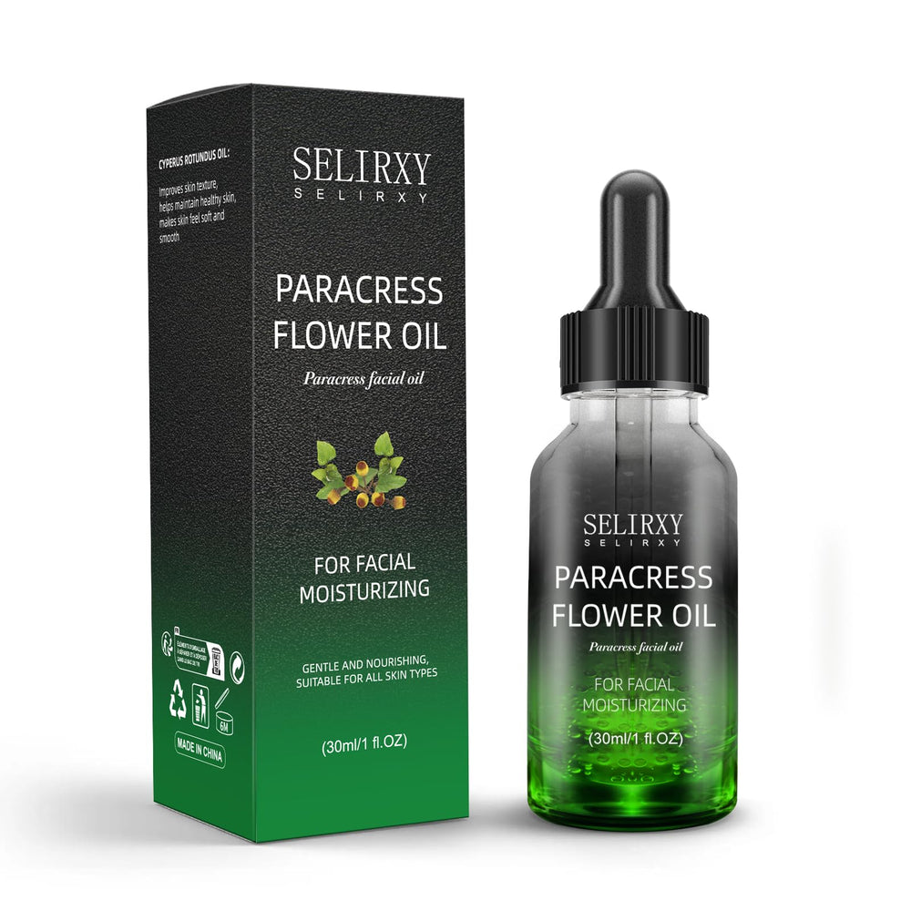 SKSOYT paracress oil bottle for deep hydration and natural anti-aging on the face.