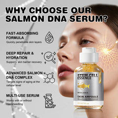 SKSOYT Salmon DNA Serum application closeup highlights even tone and refreshed skin