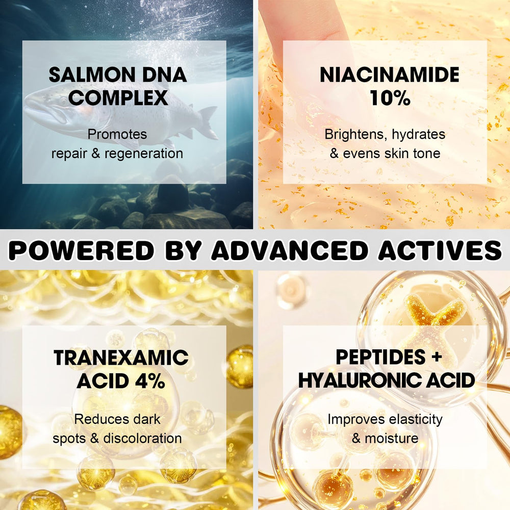 SKSOYT Salmon DNA Serum close-up glow indicating brighter, healthier skin