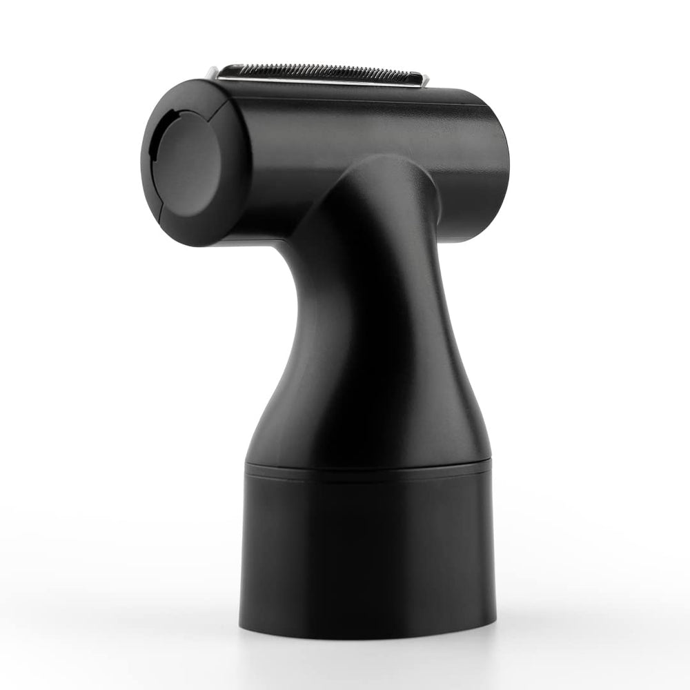 Skull Shaver foil attachment for neck and chin enables clean lines with minimal irritation.