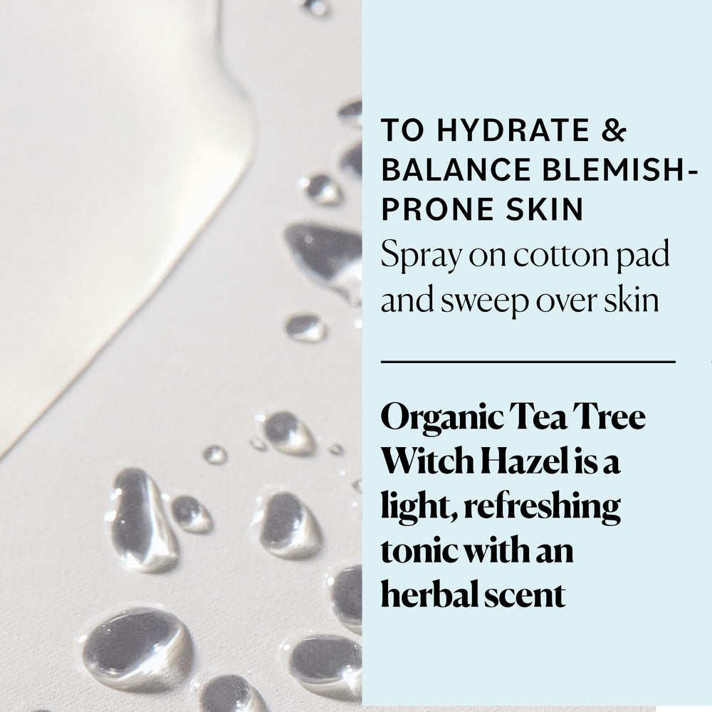 Sky Organics Tea Tree & Witch Hazel toner evokes a clean, cool sensation with each cotton pad use.