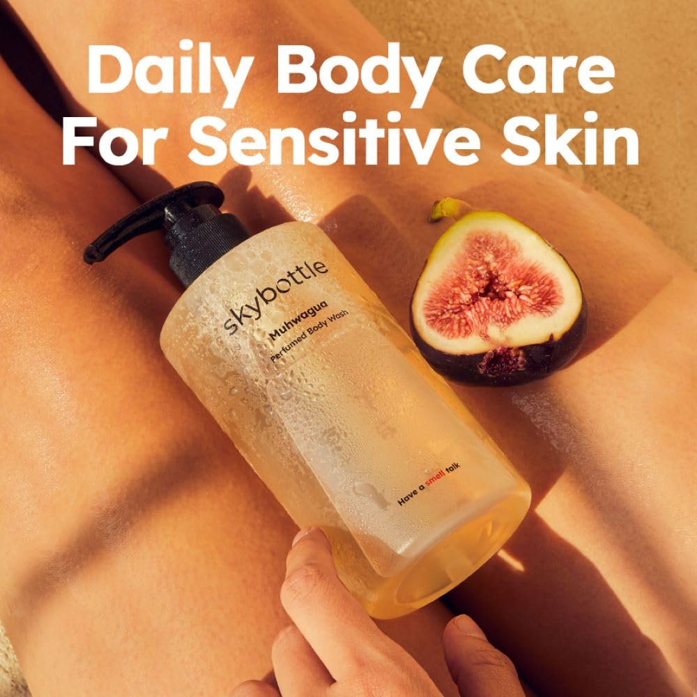 Skybottle Body Wash fig fruit scent bottle showcases fig aroma and freshness.