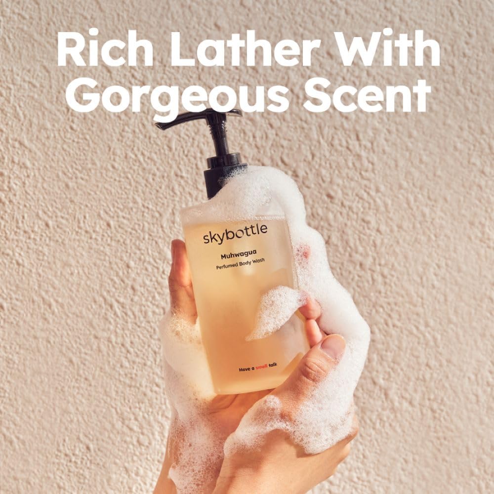 Skybottle Body Wash lemongrass extract provides refreshing skin after shower.