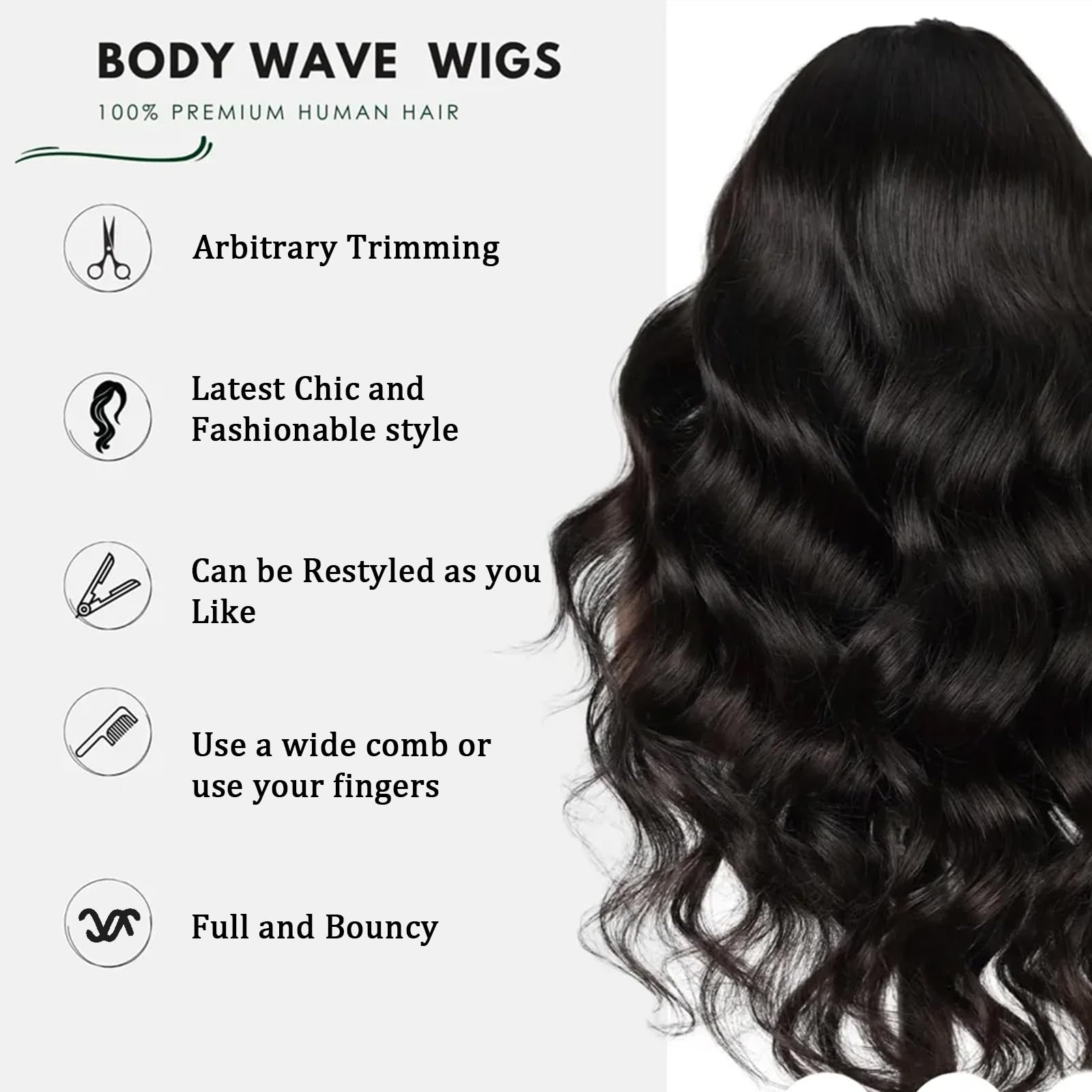 SkyGrow back view displaying full body wave and natural volume