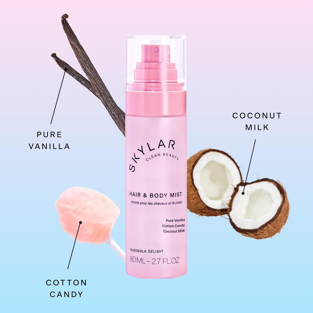 Skylar Boardwalk Delight on a sunny beach scene evokes light, clean fragrance.