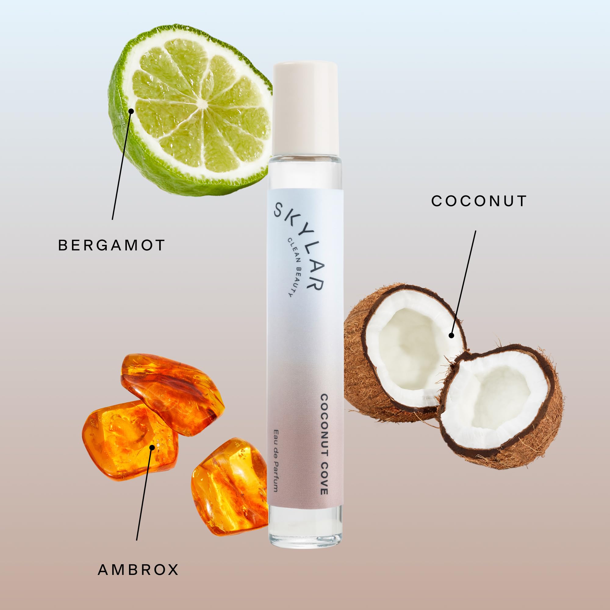 Skylar Coconut Cove middle notes coconut and jasmine form a creamy heart