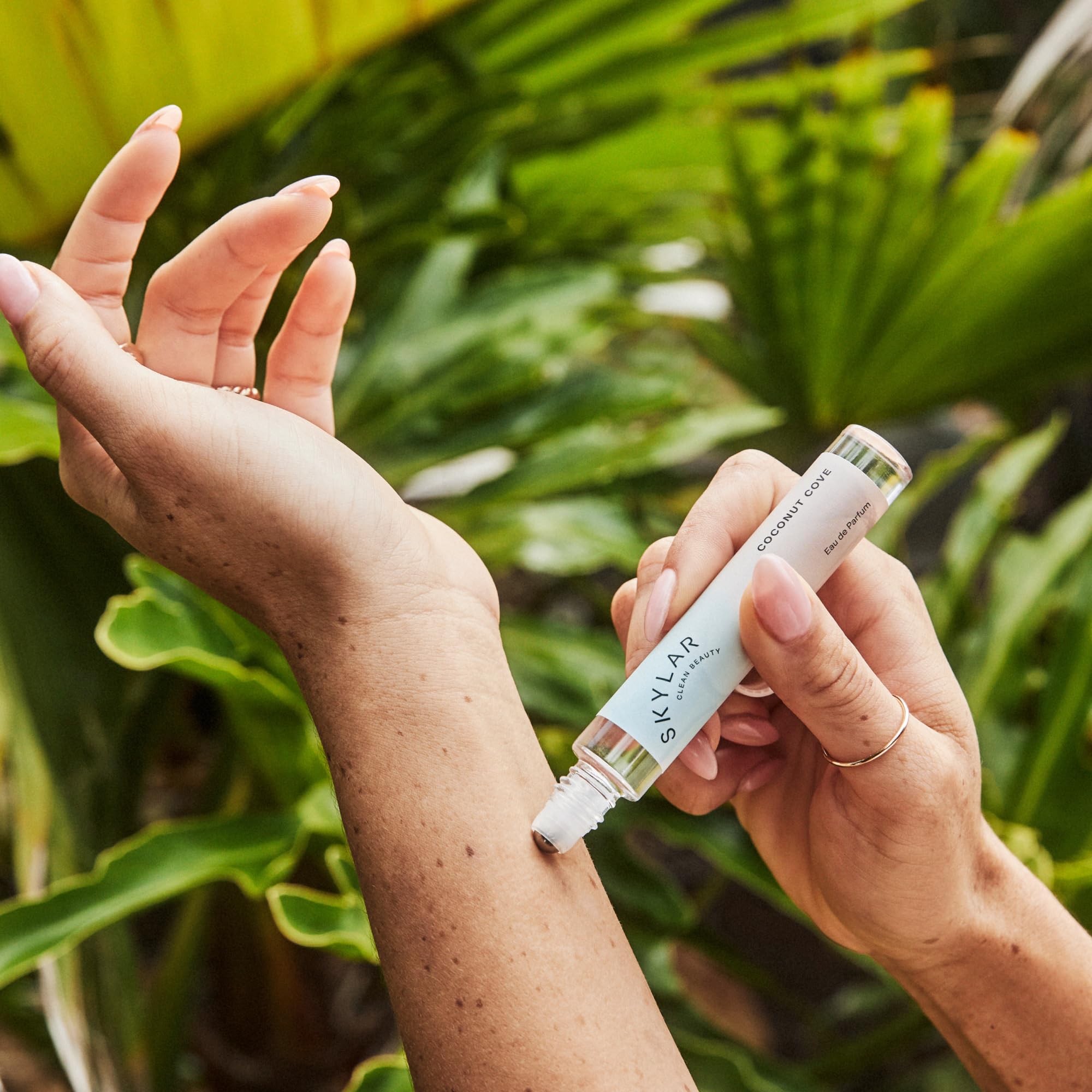 Skylar Coconut Cove packaging reflecting clean, vegan formulation