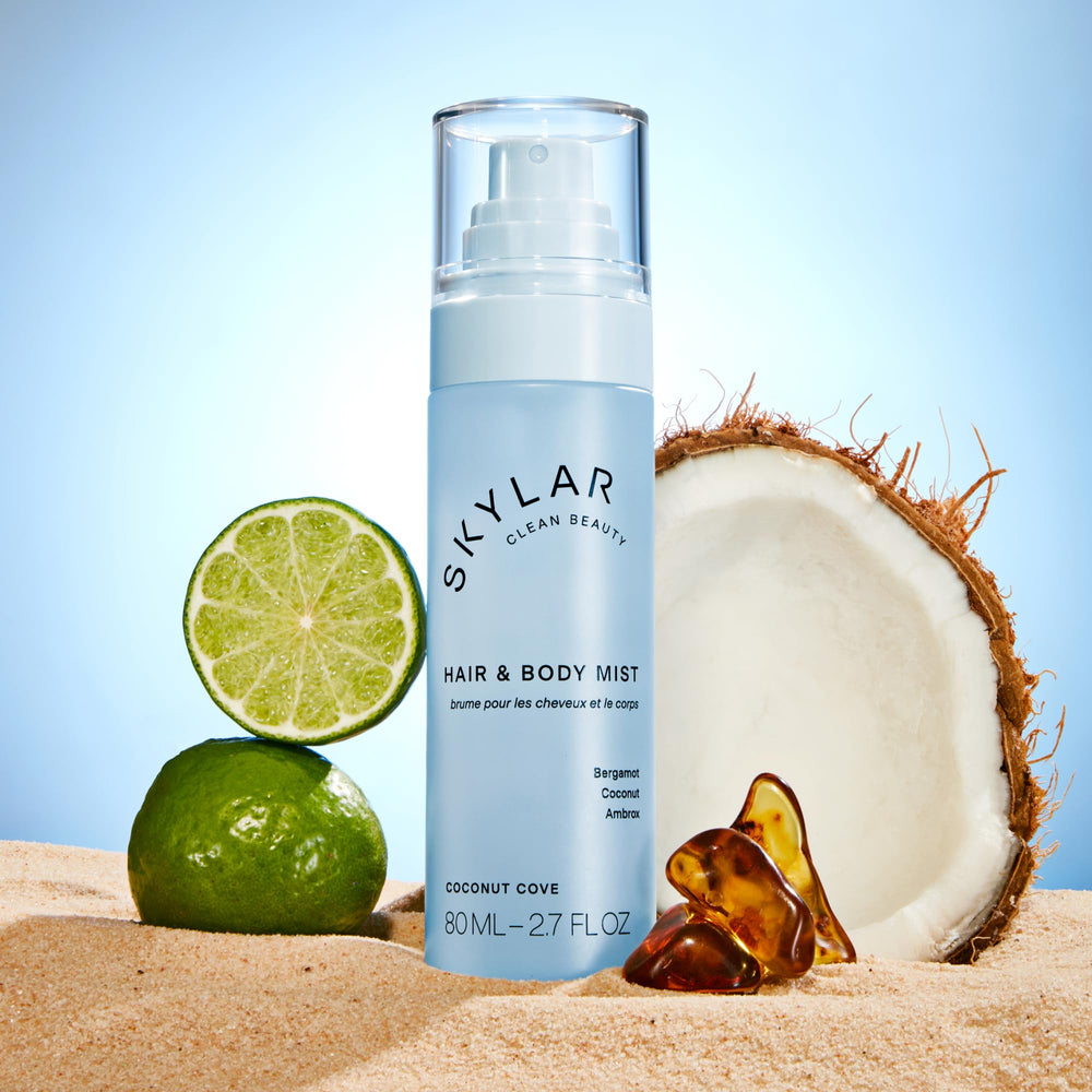 Skylar Coconut Cove skin application close-up emphasizing gentle formula