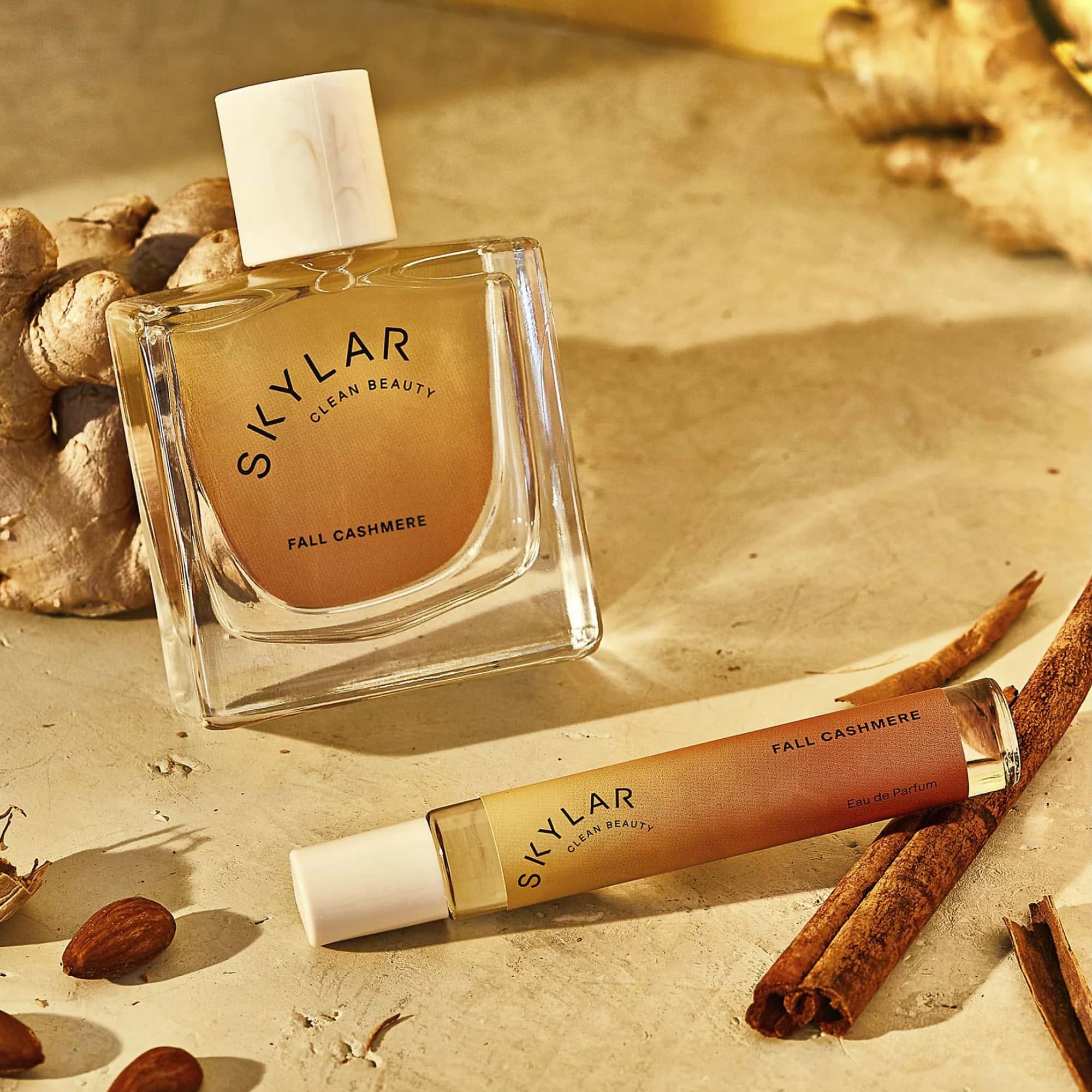Skylar Fall Cashmere base notes of sandalwood, vanilla, musk, amber
