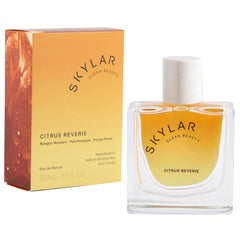 Skylar New Citrus Reverie bottle on white background showcasing clean, refreshing scent