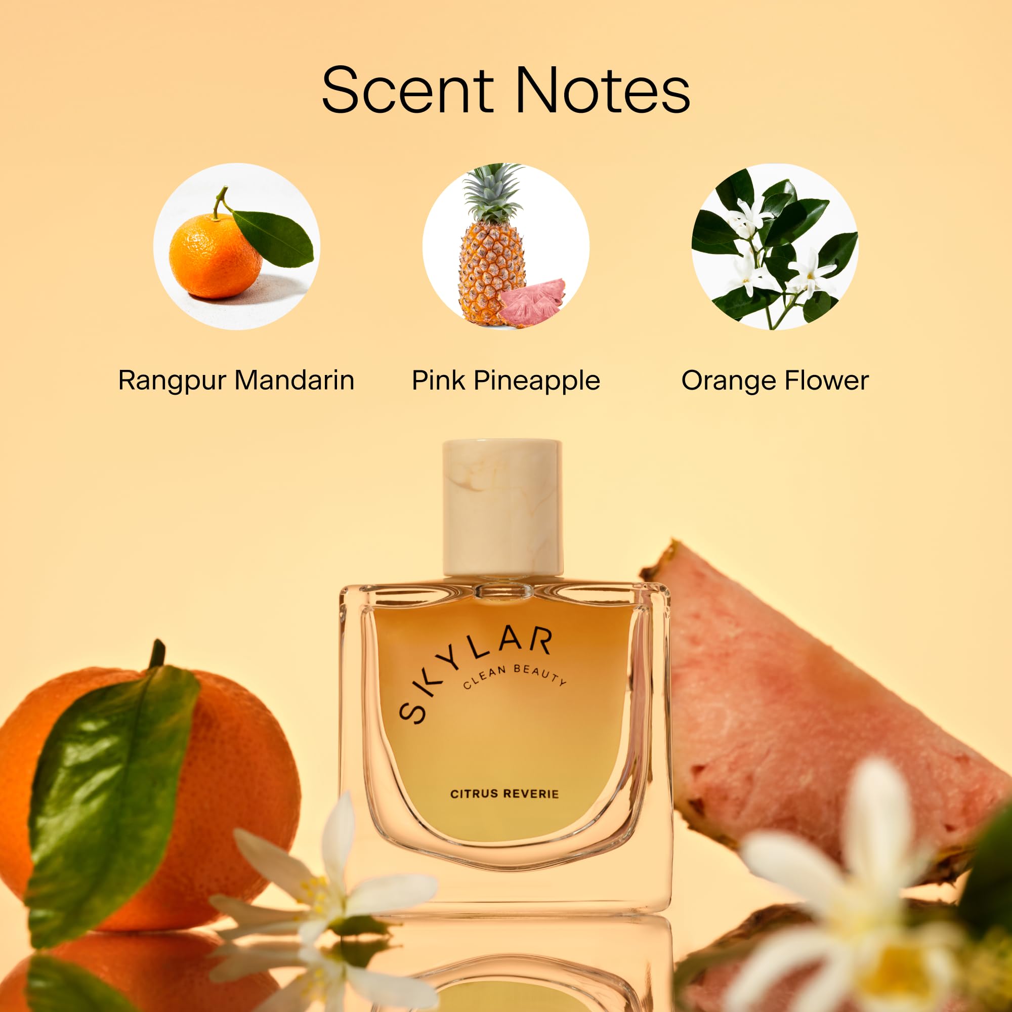Skylar New Citrus Reverie packaging box emphasizes vegan, hypoallergenic promise
