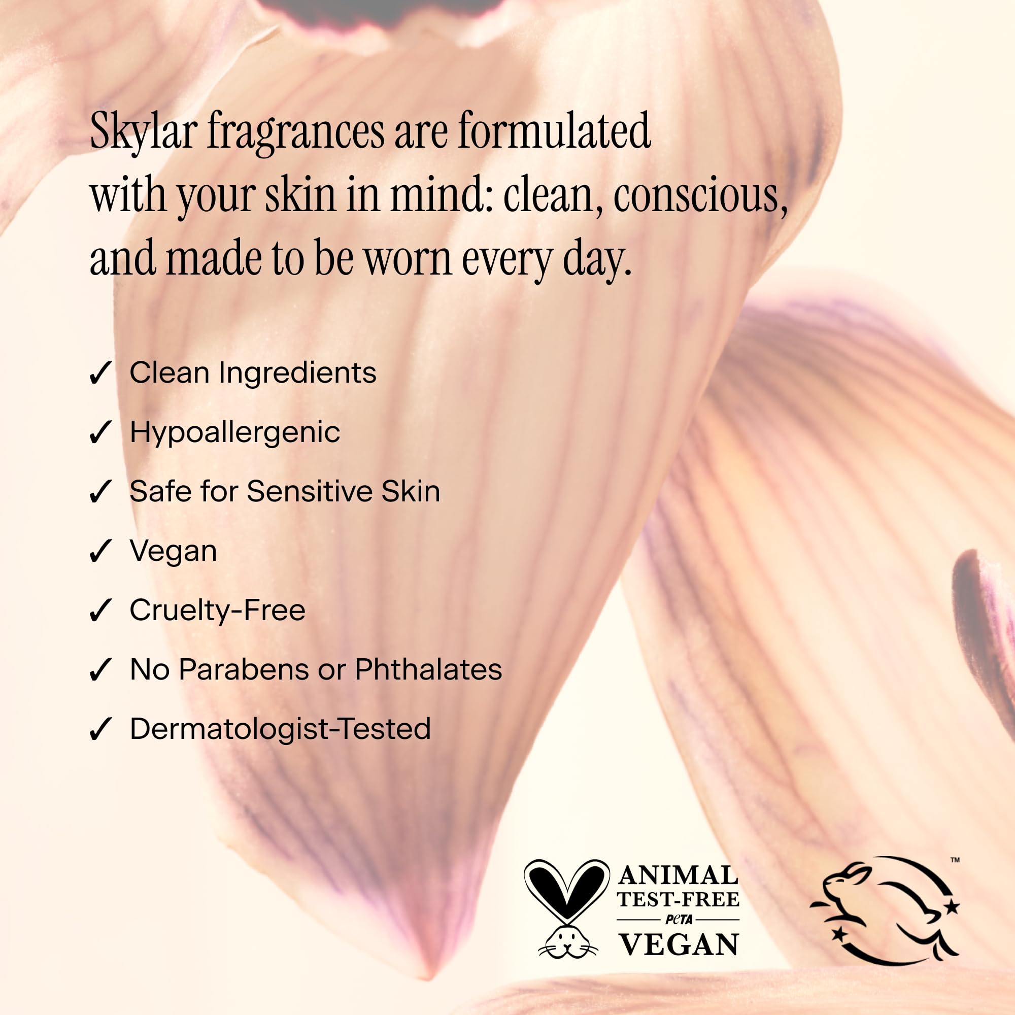 Skylar Nude Skin coconut blossom image signals a creamy, skin-friendly vibe.