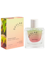 Skylar Peach Fields bottle front, a sunny daily fragrance for easy wear.