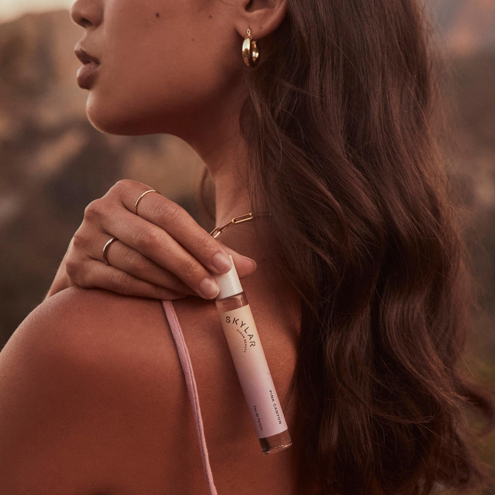 Skylar Pink Canyon closeup amber tones and cedar for warm evenings.