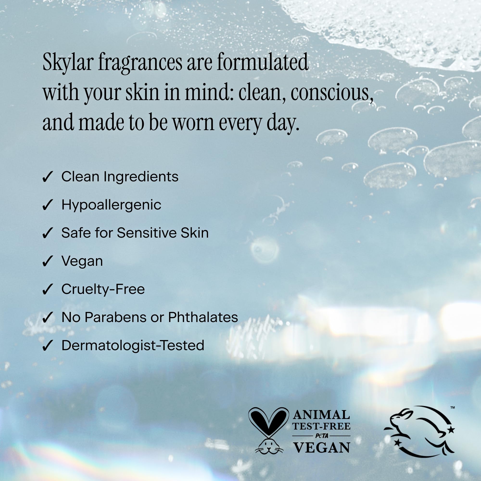 Skylar Salt Air packaging box emphasizing eco-friendly, cruelty-free promise