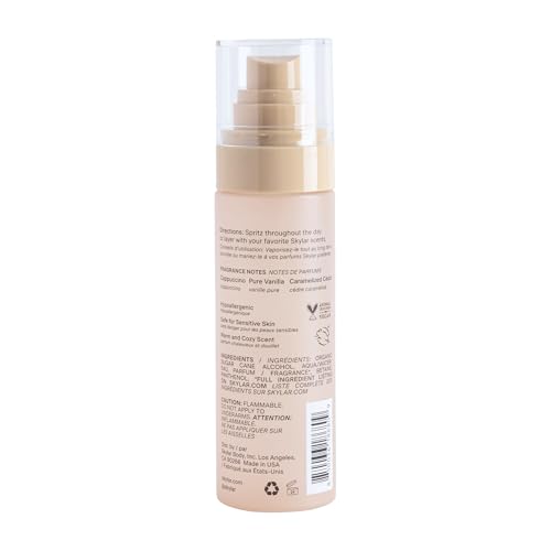 Skylar Vanilla Sky Mist applied to hair for light scent