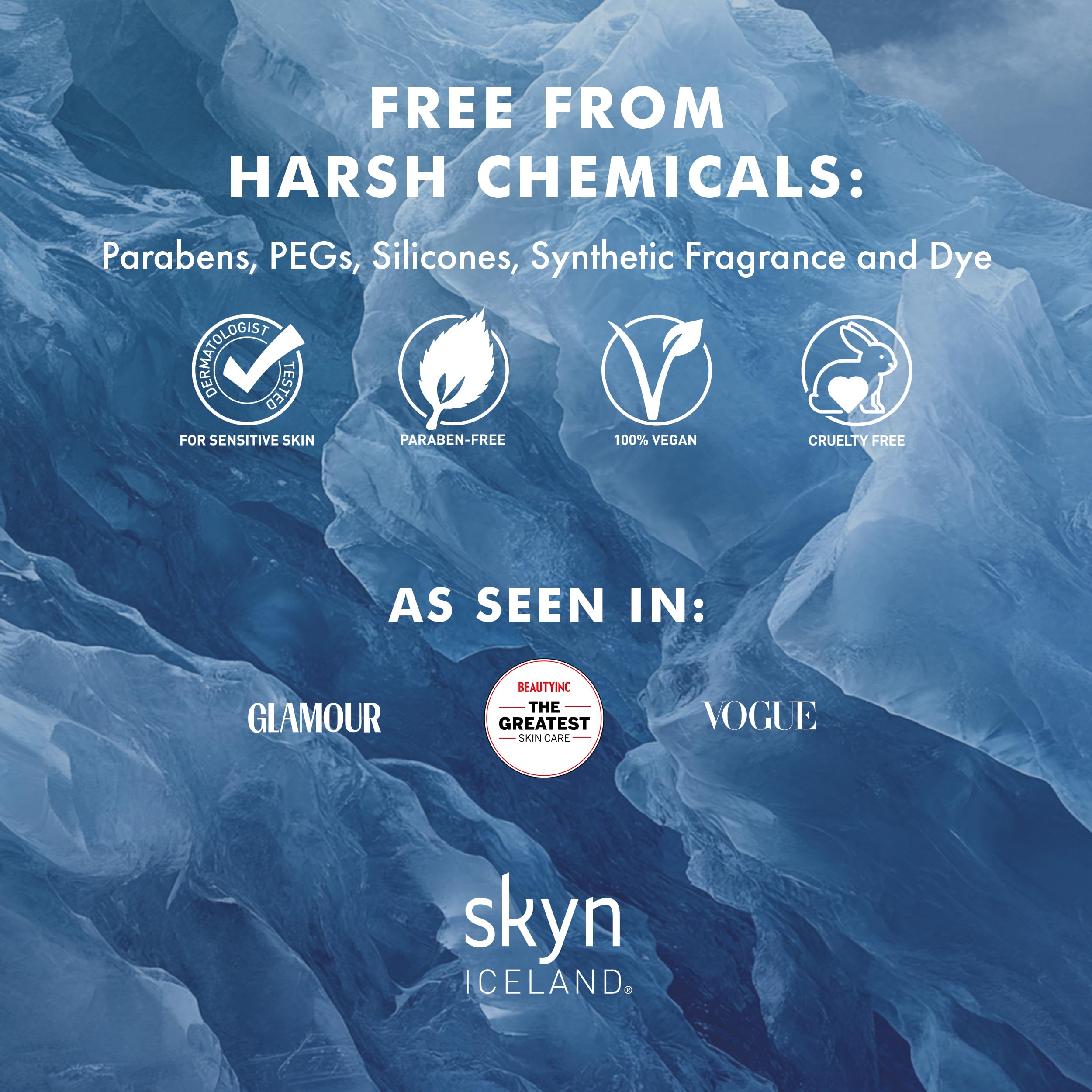 Back of the Skyn ICELAND Antidote bottle label with product info