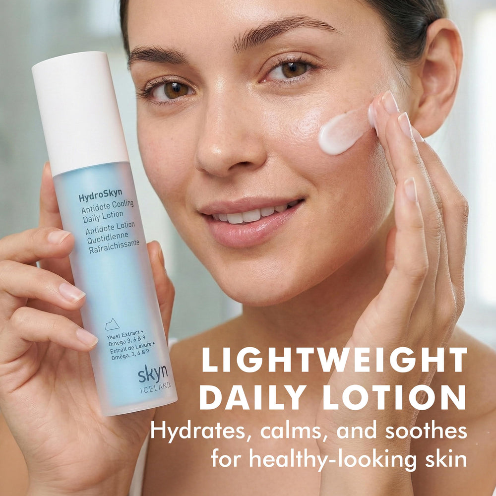 Texture closeup of Antidote Cooling Daily Lotion with cooling effect on skin