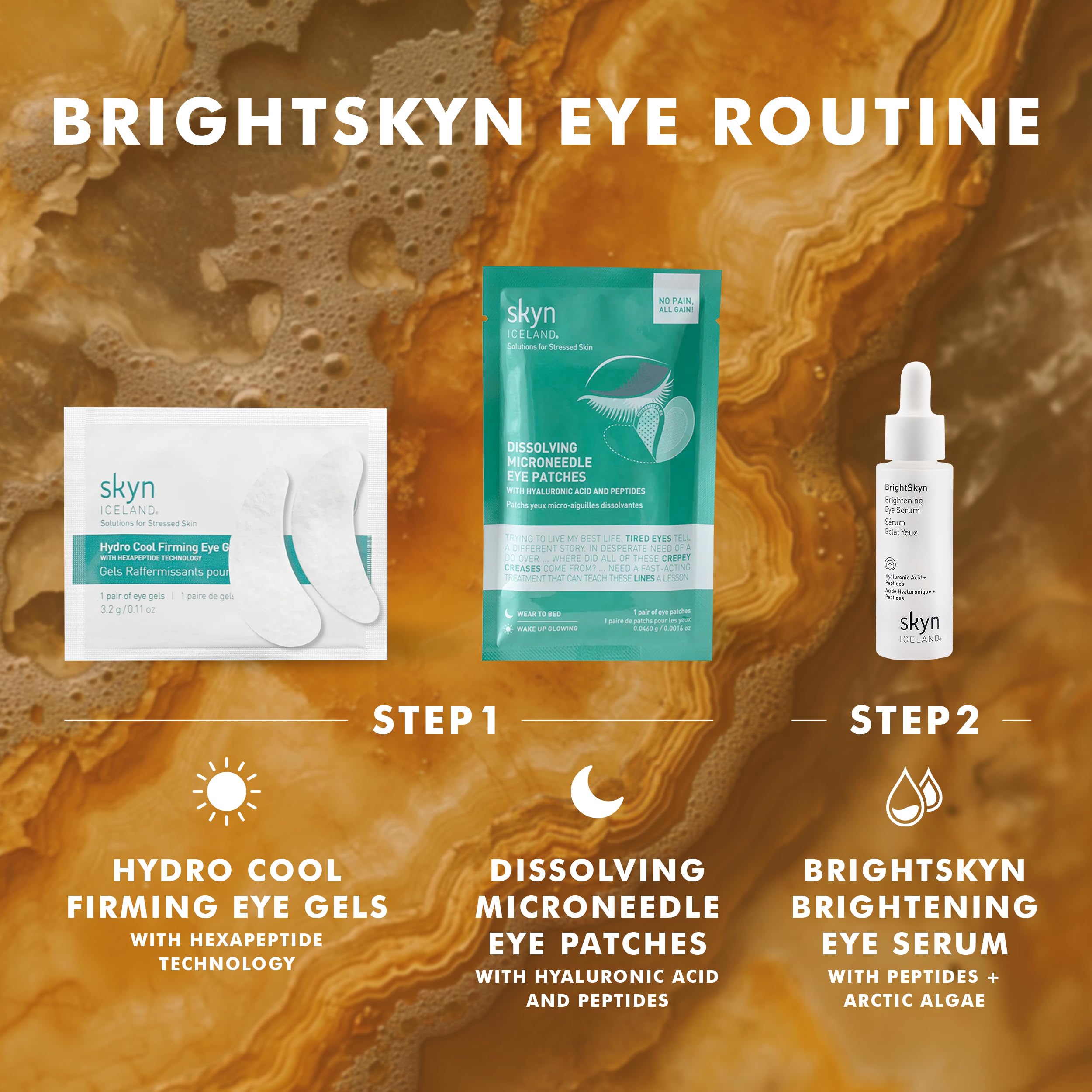 BrightSkyn eye serum priming under makeup closeup