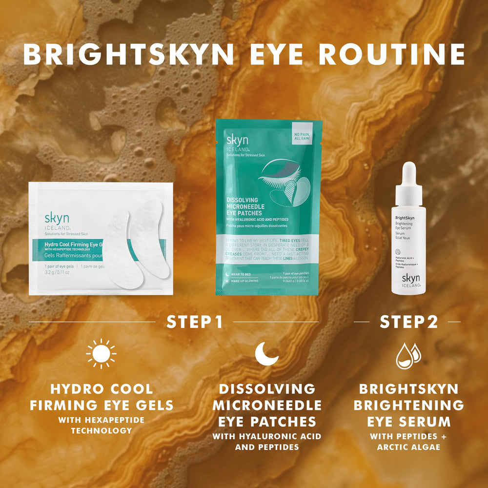 BrightSkyn eye serum priming under makeup closeup