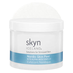 Skyn ICELAND Nordic Skin Peel pad closeup showing gentle exfoliation for smoother texture