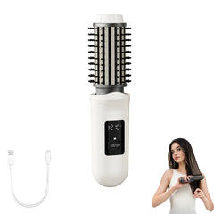 SL Euthtion cordless hair curling iron brush front view for versatile 3-in-1 styling