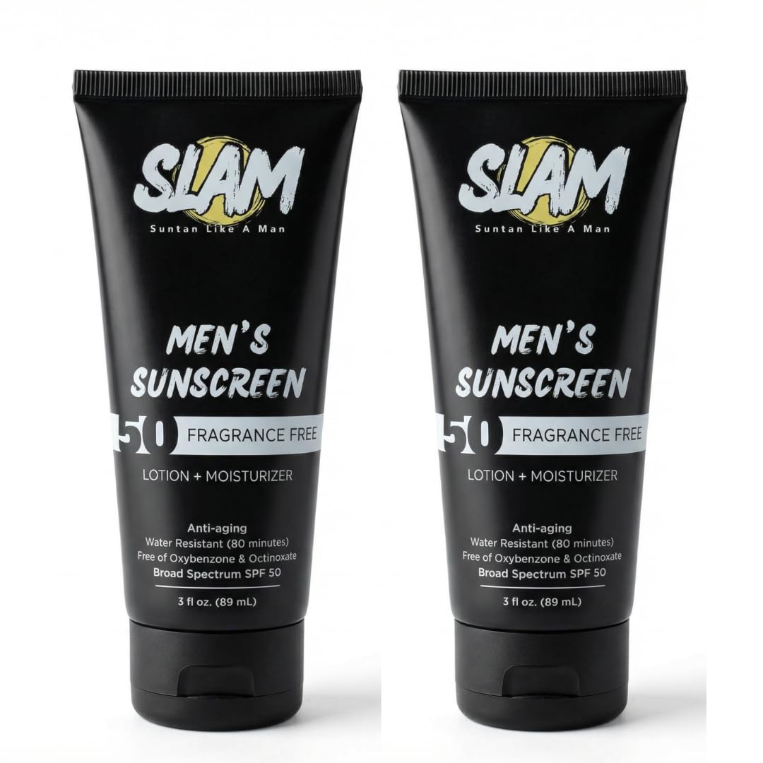 SLAM Lotion SPF 50 for face and body application, water-resistant protection