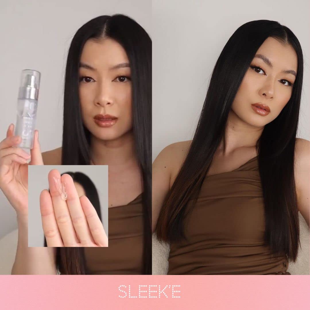 Sleek'e Silk'e serum results show shiny, sleek hair after use.