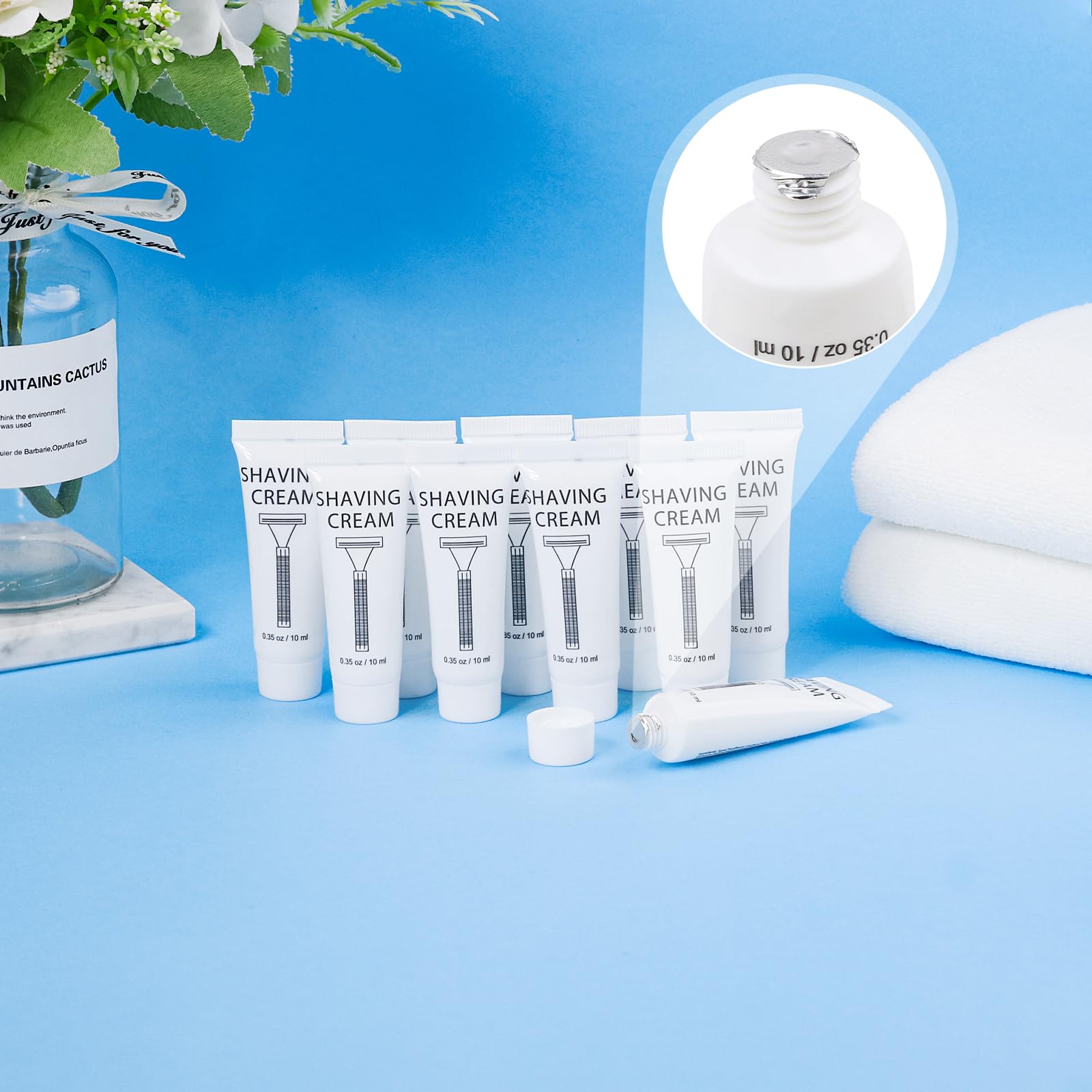 Leak-proof foil-sealed packaging keeps shaving cream fresh and hygienic.