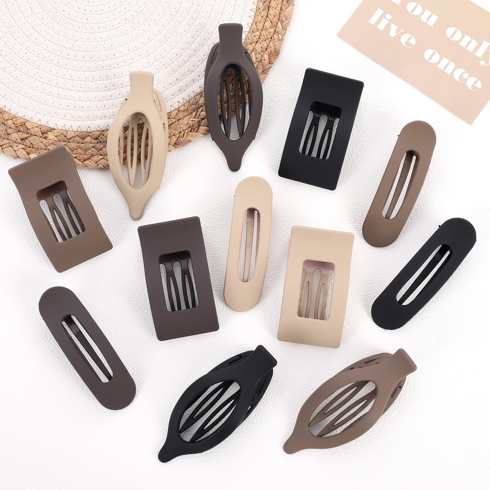 Slevaty brown neutral clip pack pairs with dark hair for subtle hold