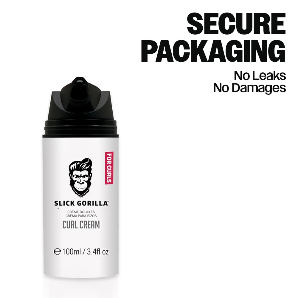 Slick Gorilla Curl Cream packaging with fresh masculine scent profile