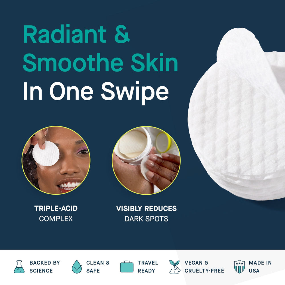 SLMD AHA BHA Toner Pads bottle with dispenser for on-the-go skincare