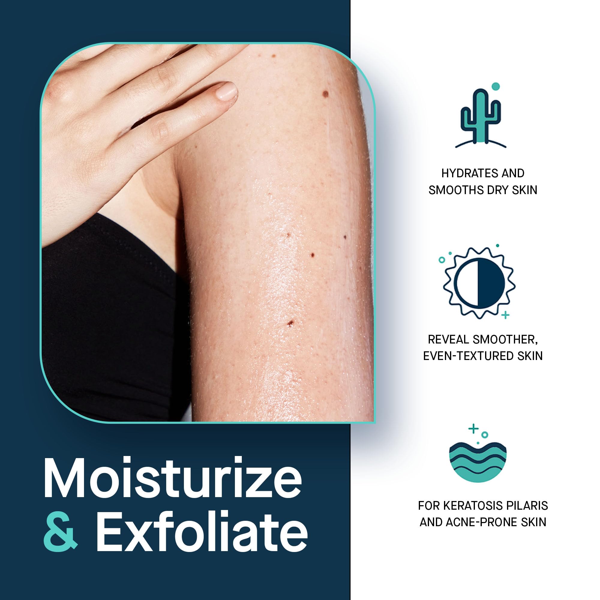SLMD Glycolic Acid Body Lotion being applied to the arm for multi-use skincare