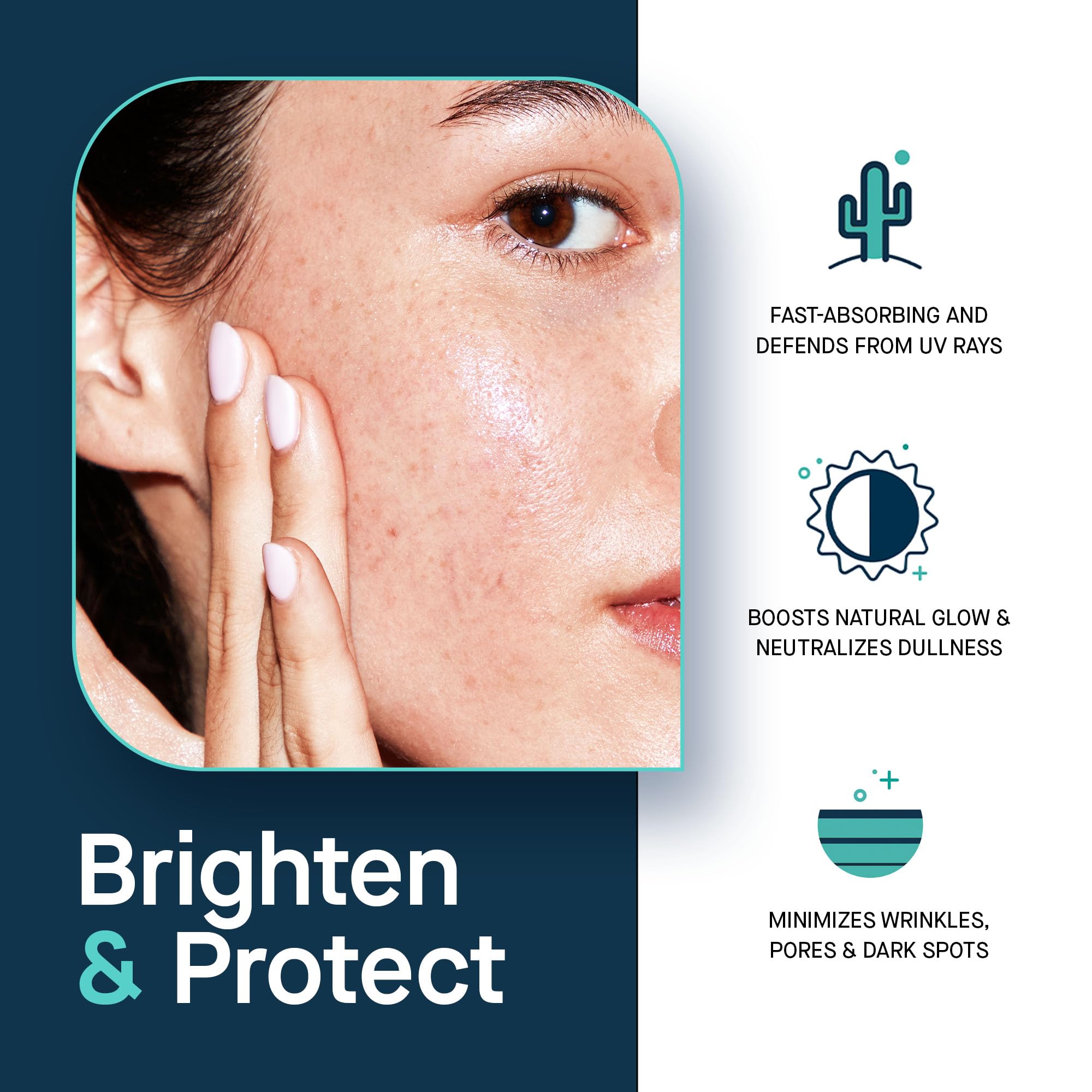 SLMD Vitamin C Serum being applied to the face for smooth texture