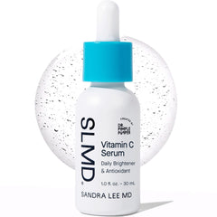 SLMD Vitamin C Serum bottle close-up highlighting brightening potential