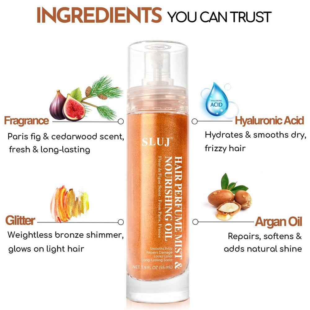 SLUJ lightweight oil spray for dry hair adding shine