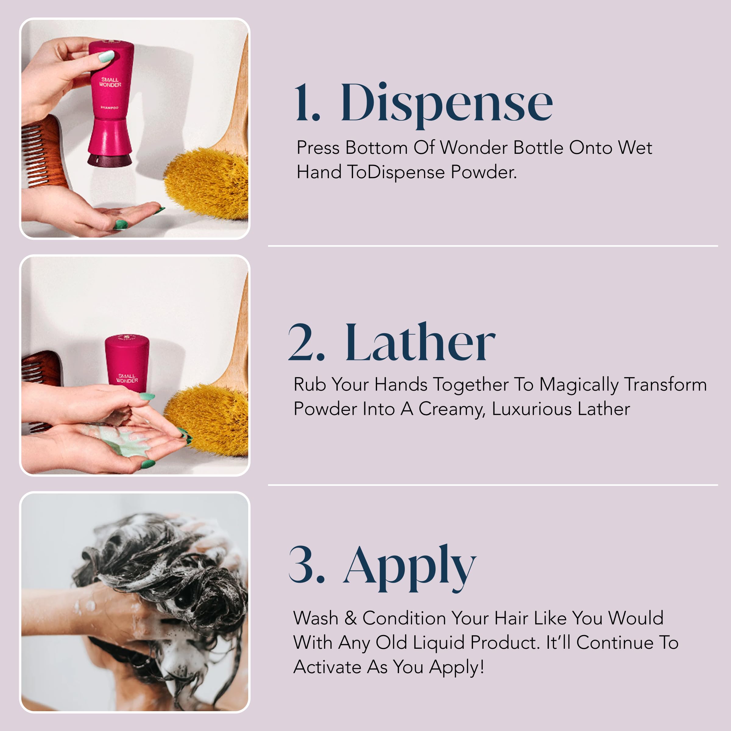 Small Wonder Shine37 compound visual highlights glossy, salon-grade shine on hair