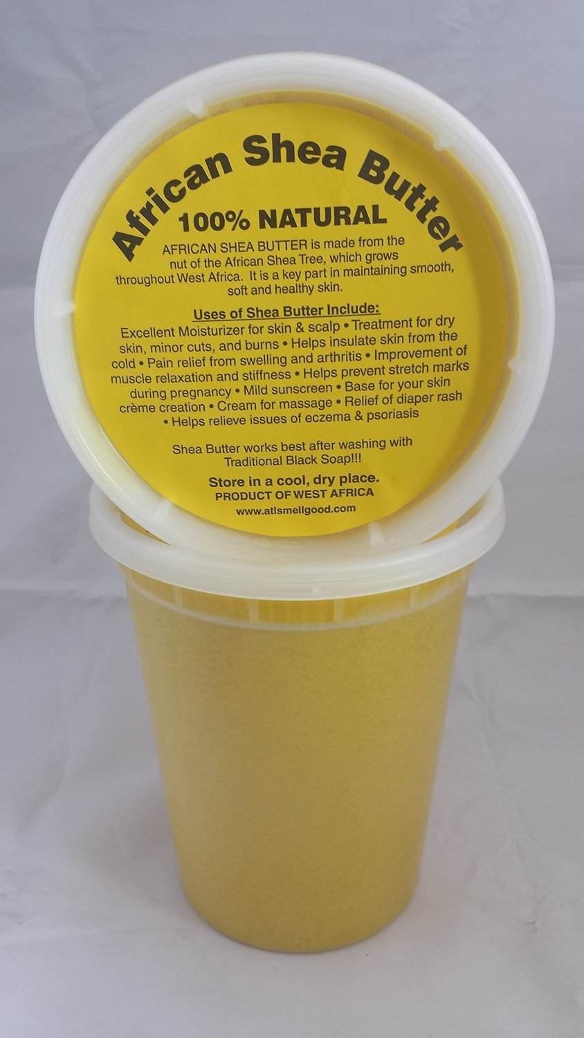 SmellGood African Shea Butter 32 oz jar for deep skin hydration and hair conditioning.