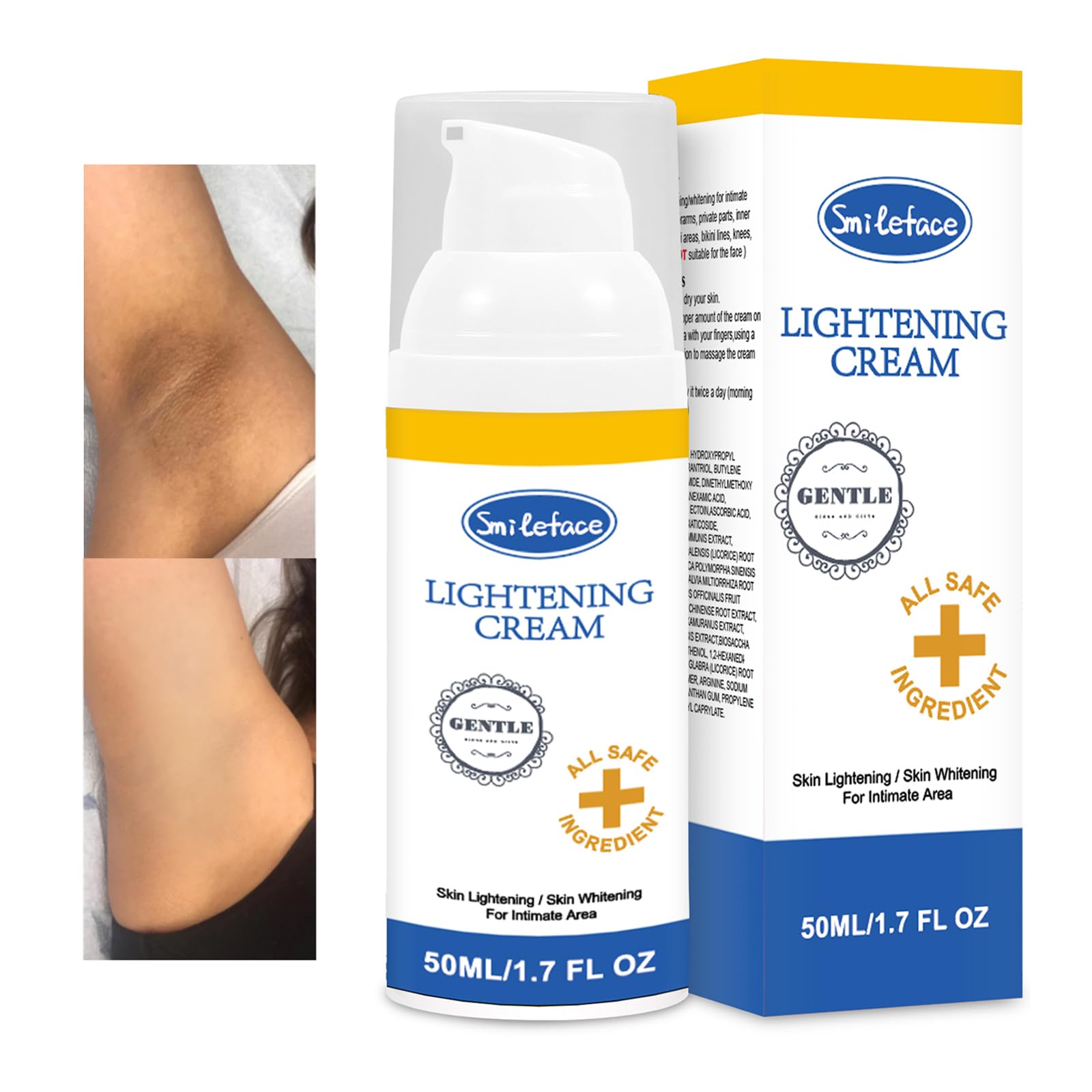 SmileFace knees and elbows image suggests gentle brightening support