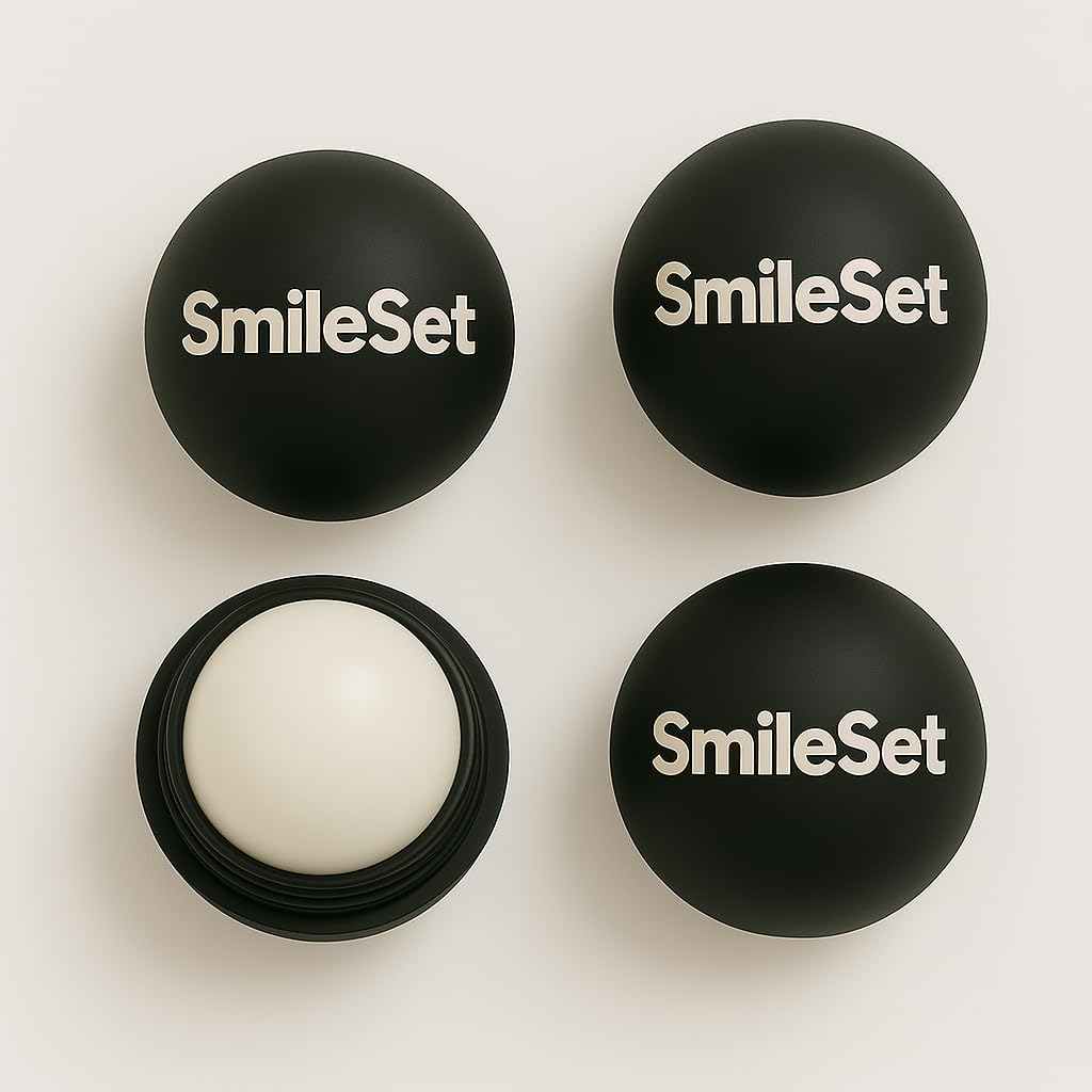 SmileSet Hydrating Lip Balm Sphere four-pack offers lasting moisture for daily lip care.