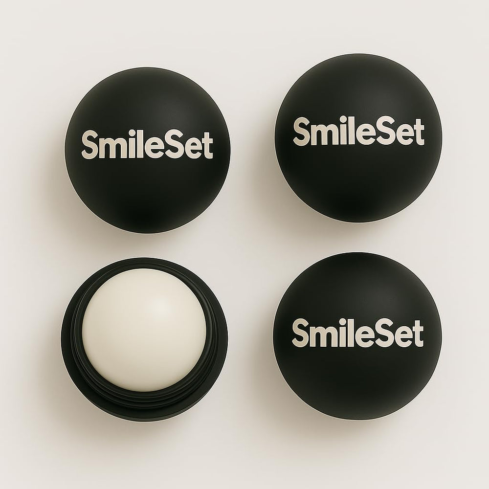 SmileSet Hydrating Lip Balm Sphere four-pack offers lasting moisture for daily lip care.