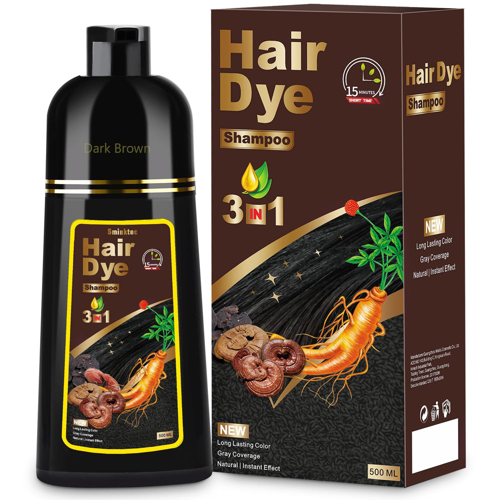 Sminktec 3in1 hair dye shampoo bottle for easy at-home color and conditioning.