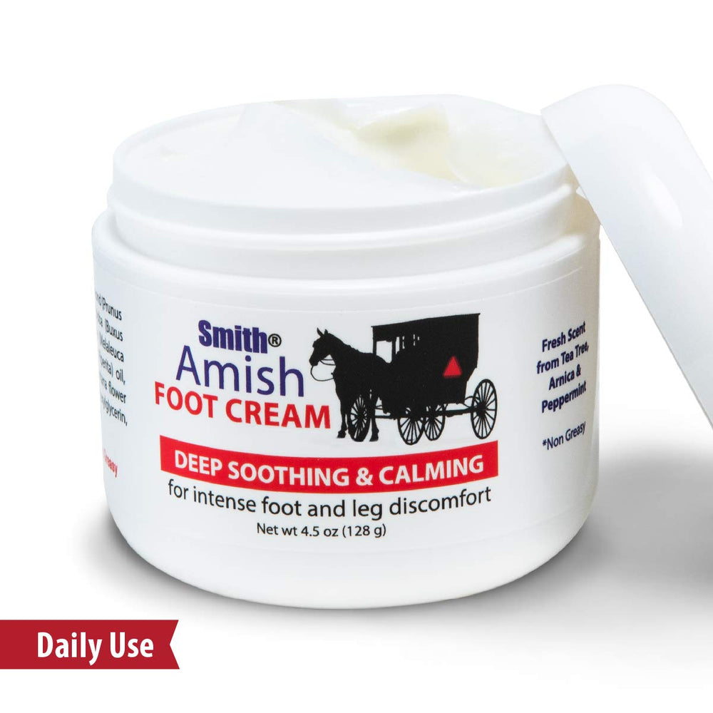 Smith Amish Foot Cream texture shows non-greasy absorption for daily use
