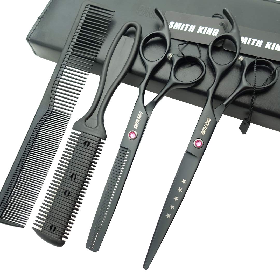 Smithking 7.0-inch hair cutting scissors with case for precise professional grooming