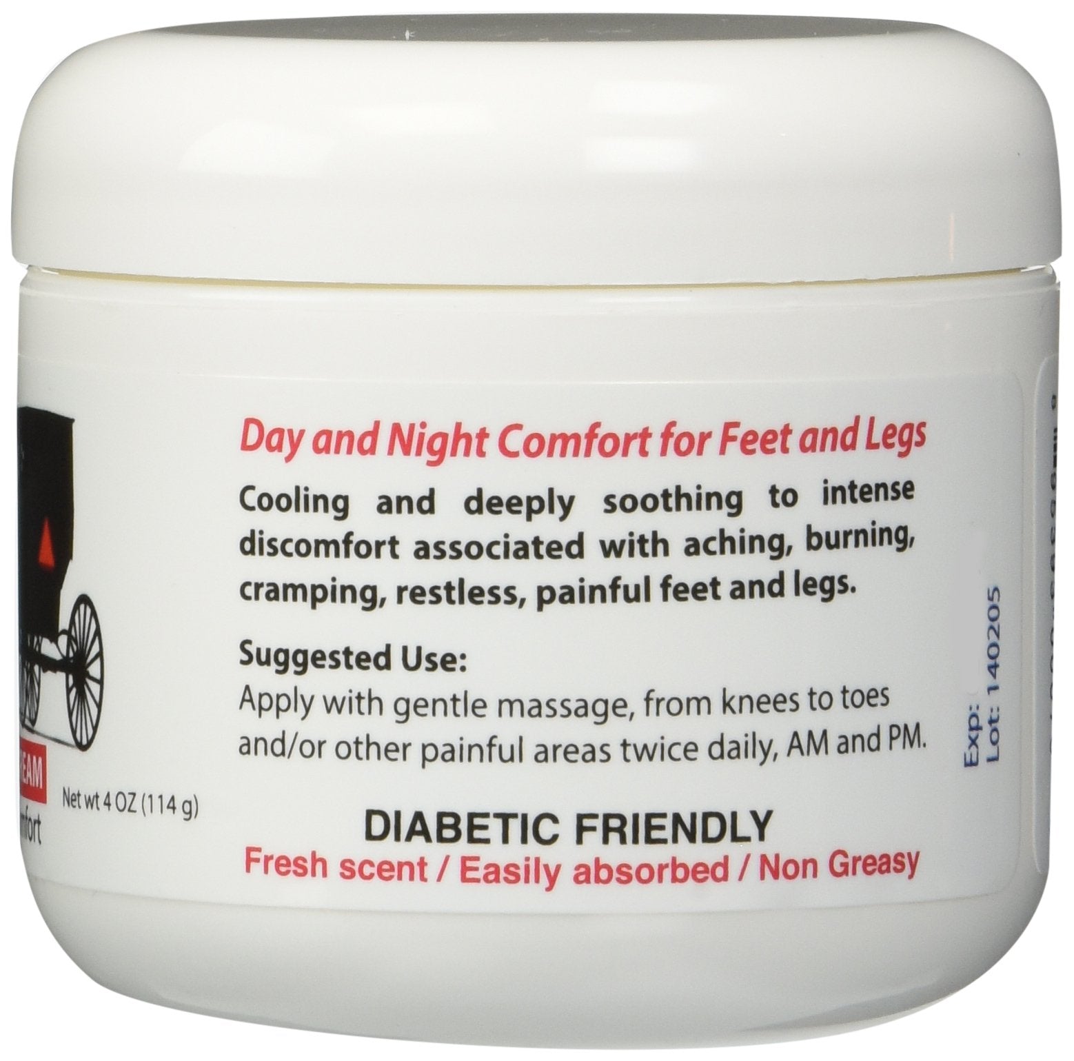 Smith's Amish Foot Cream application demonstrates easy daily relief through massage