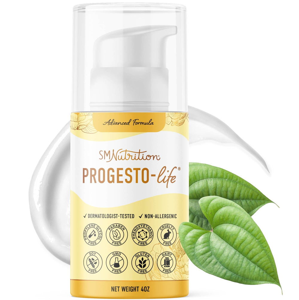 SMNutrition Advanced Progesto-Life skin cream bottle with pump for daily hydration