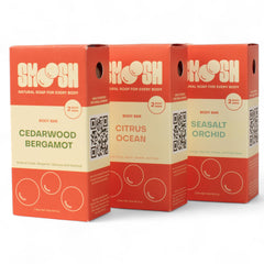 Smoosh Cedarwood Bergamot bar soap close-up highlighting earthy aroma for daily cleansing.