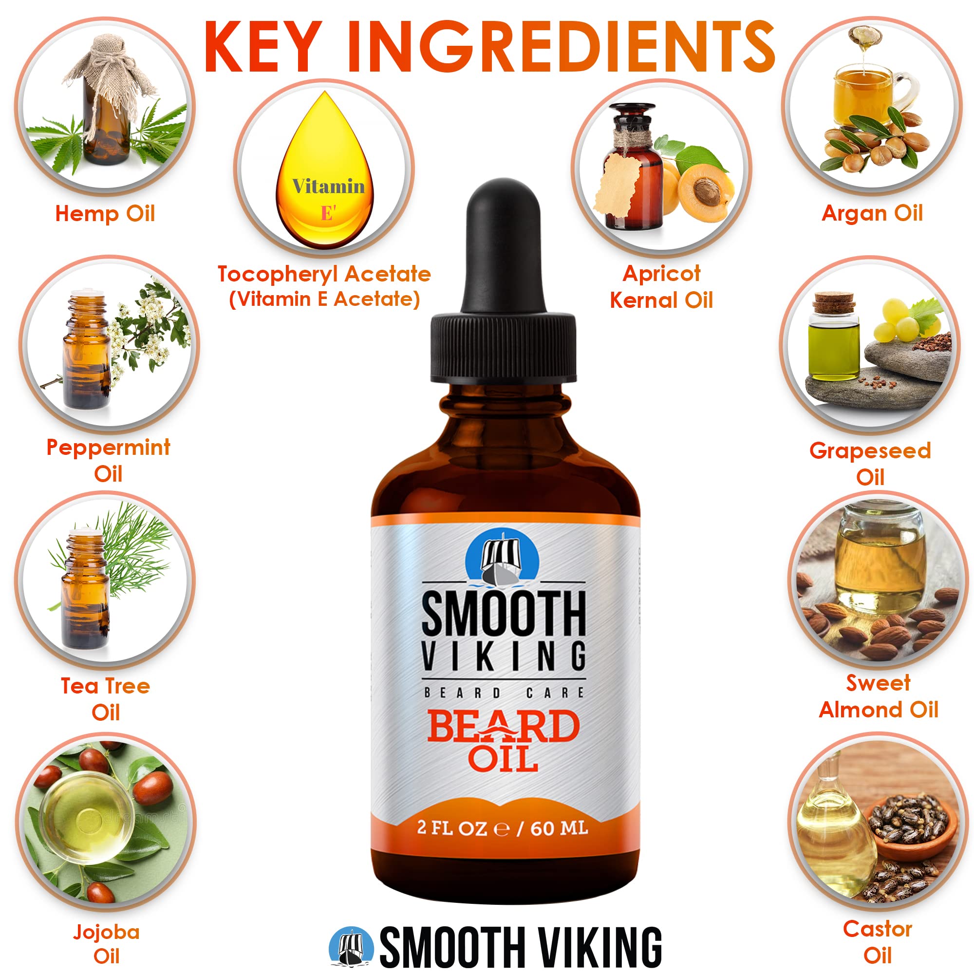 Dropper applying Smooth Viking Beard Oil to beard for quick grooming.