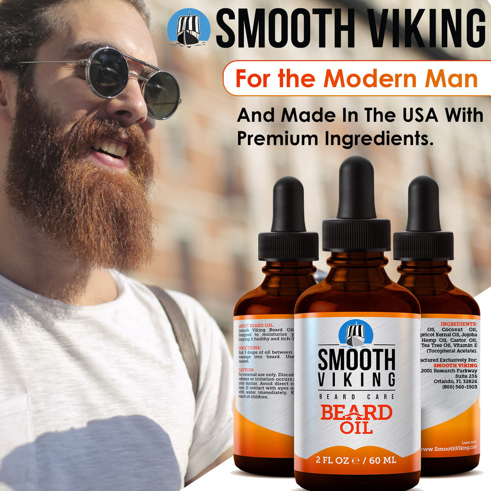 Gift-ready Smooth Viking Beard Oil packaging suitable for gifting.